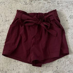 Womens Stretchy Paperbag Shorts
